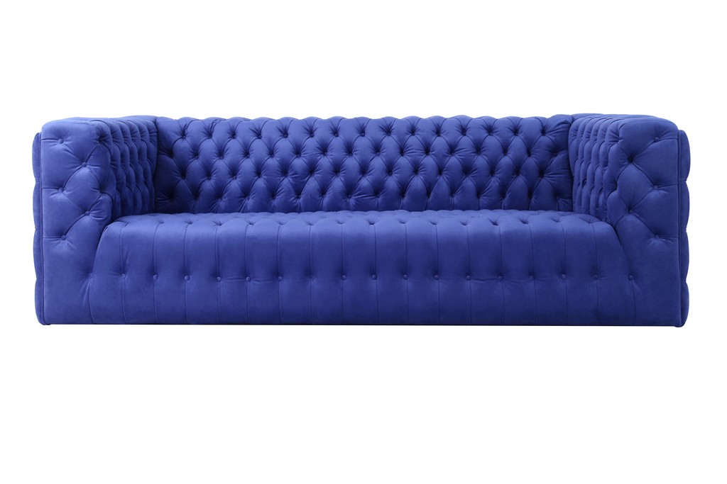 Velvet Sofa Blue Pasargad