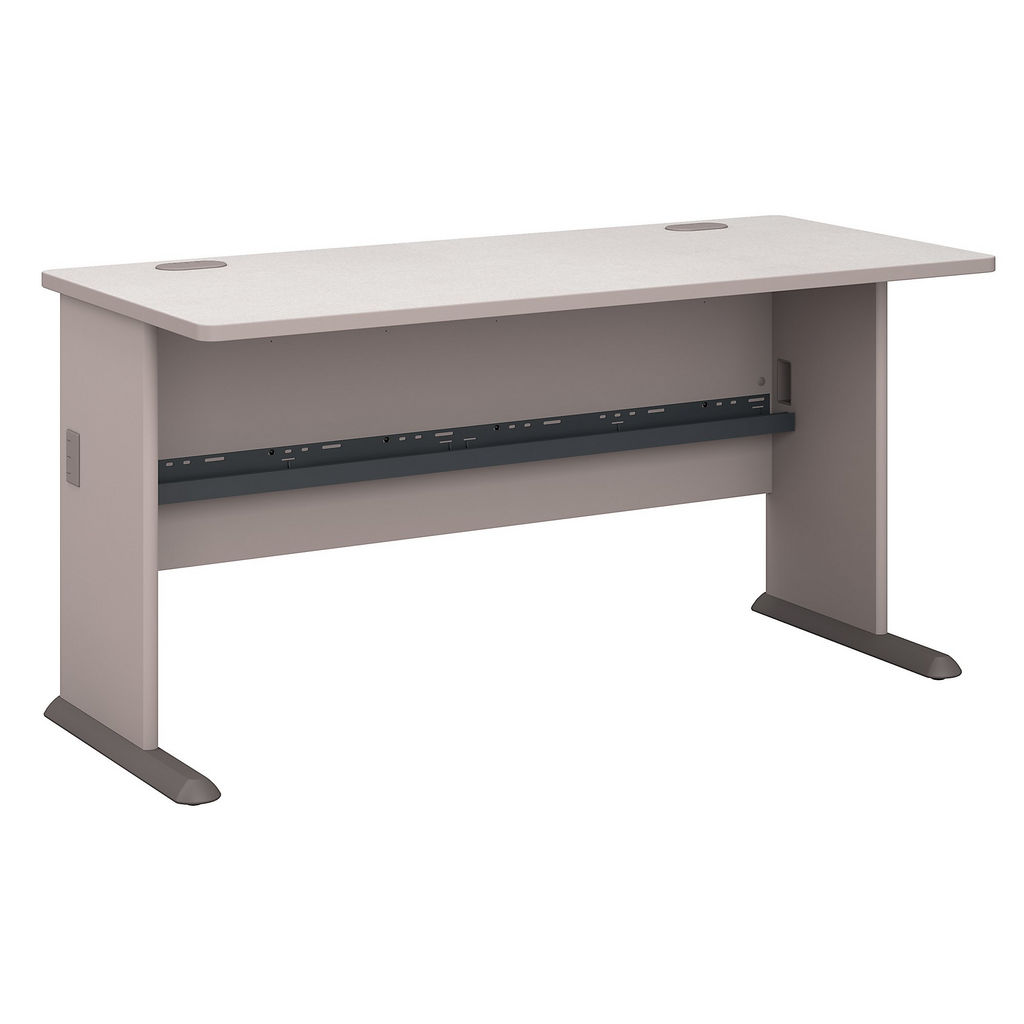 Series A 60w Desk In Pewter & White Spectrum - Bush Furniture Wc14560