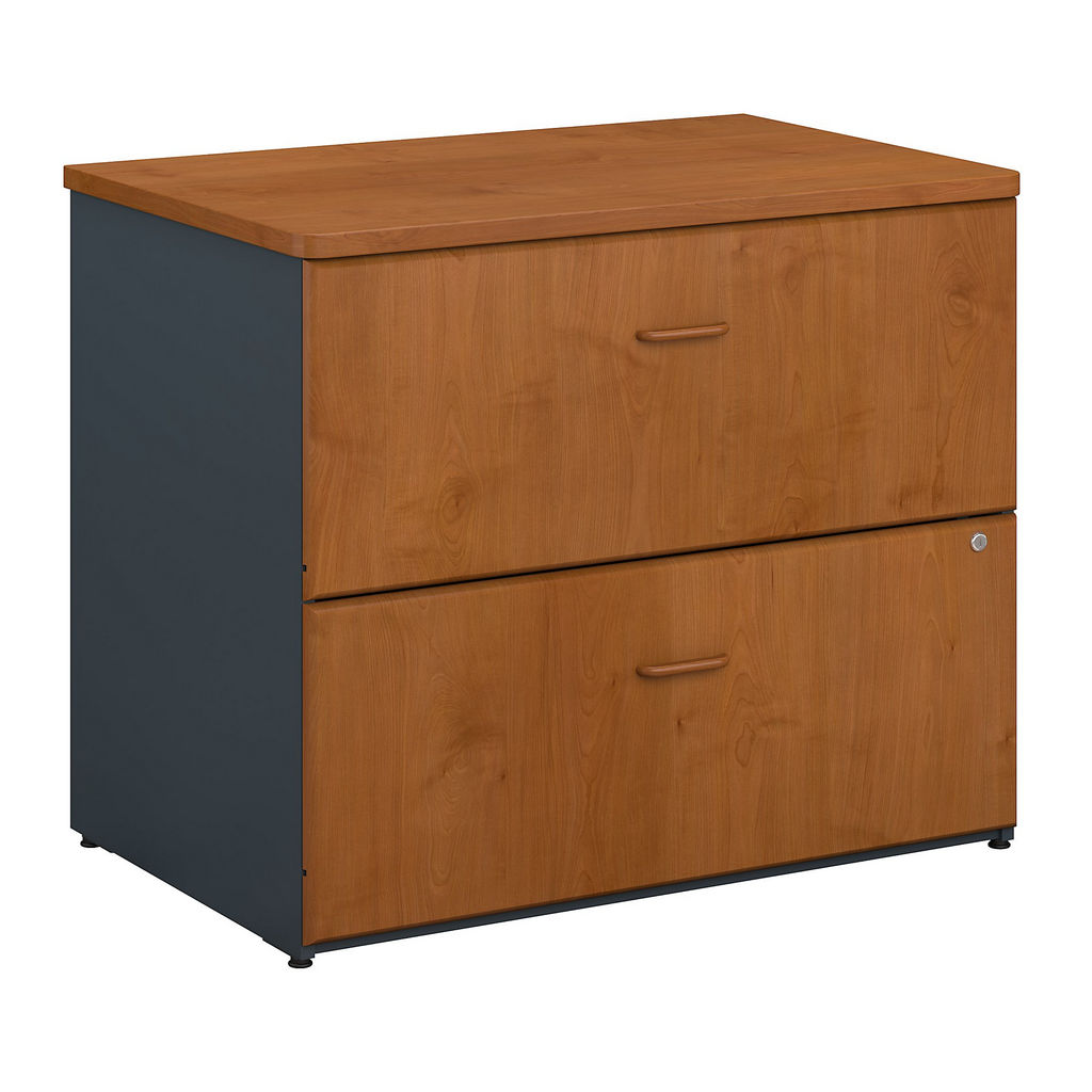 Series A 36w Lateral File Cabinet In Natural Cherry & Slate - Bush Furniture Wc57454psu